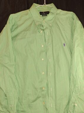 Ralph Lauren Men’s Green Striped Button-Down Shirt